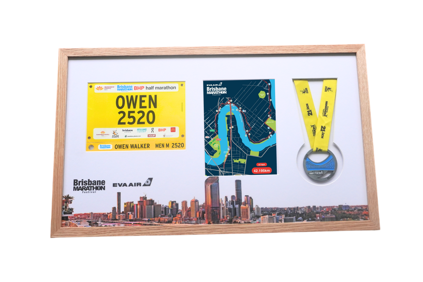 Brisbane Marathon Medal Display Frame