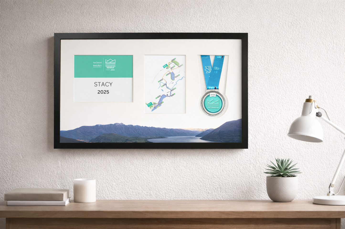 Queenstown Medal, Race Map & Bib Display Frame - Official