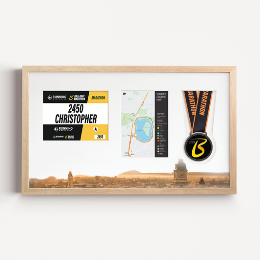 Ballarat Medal, Race Map & Bib Display Frame - Official
