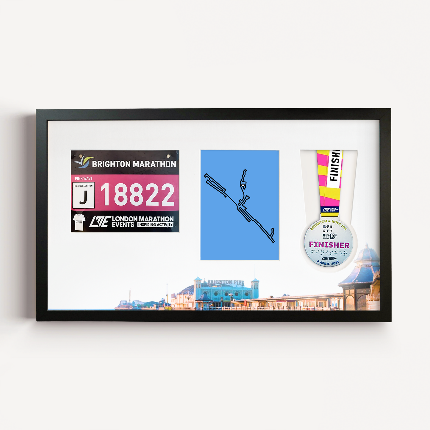 Brighton Medal, Race Map & Bib Display Frame - Official