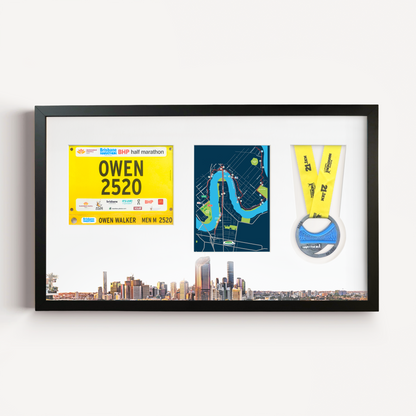 Brisbane Medal, Race Map, Bib Display Frame - Official