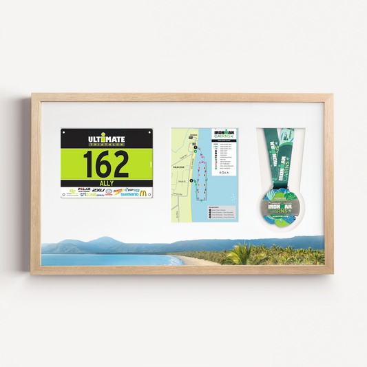 Cairns Medal, Race Map and Bib Display Frame - Official