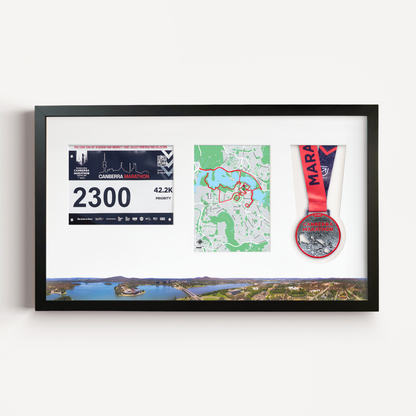 Canberra Medal, Race Map & Bib Display Frame - Official