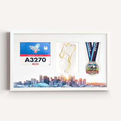 Houston Medal, Race Map & Bib Display Frame - Official
