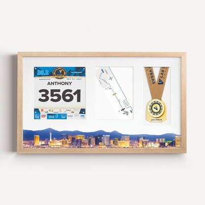 Las Vegas Medal, Race Map & Bib Display Frame - Official