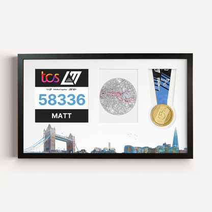 London Medal, Race Map & Bib Display Frame - Official