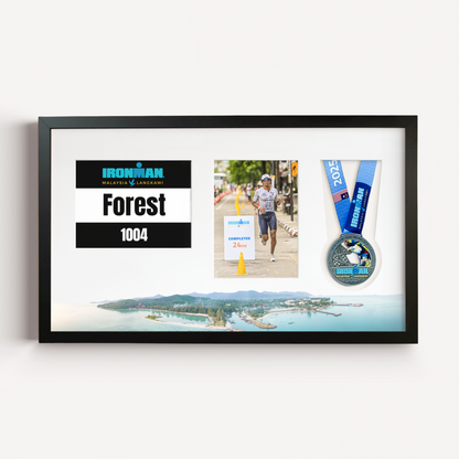 Langkawi Malaysia Medal, Photo and Bib Display Frame - Official