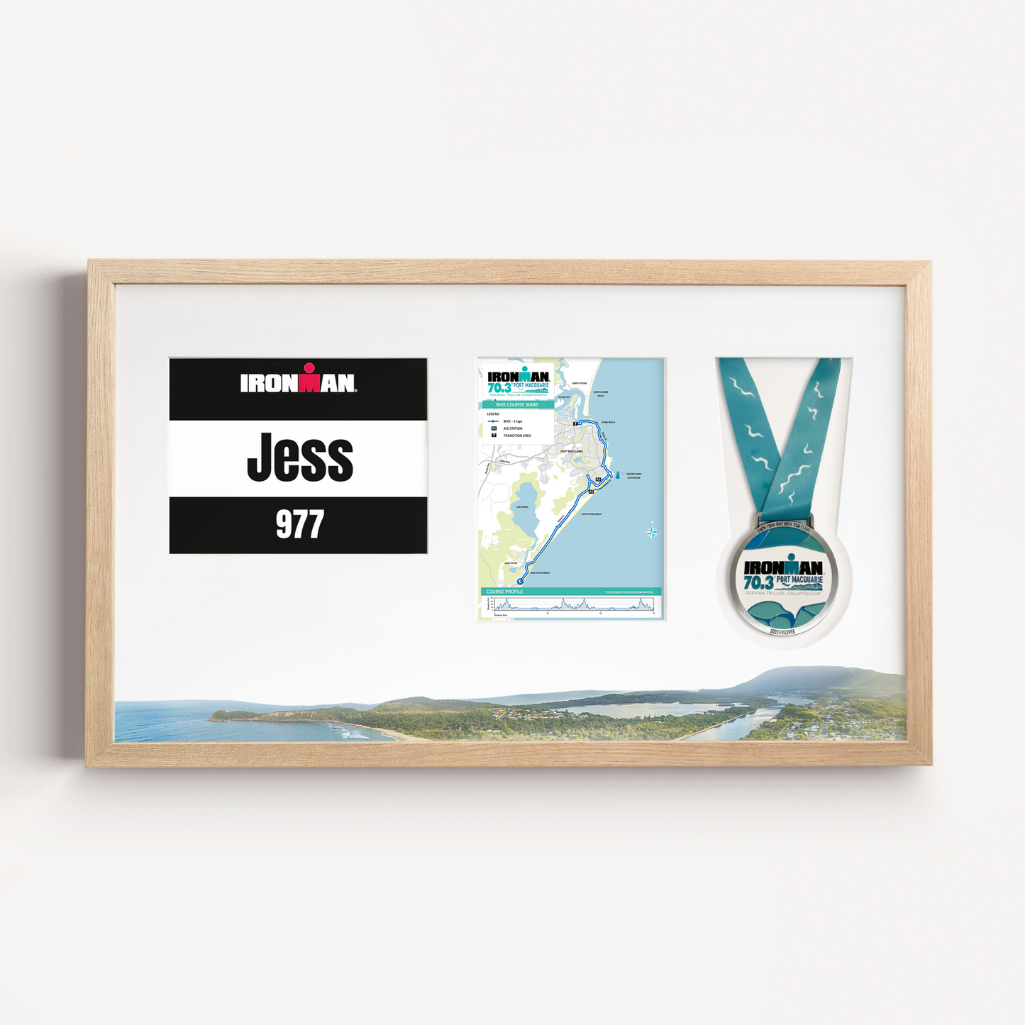 Port Macquarie Medal, Race Map & Bib Display Frame - Official