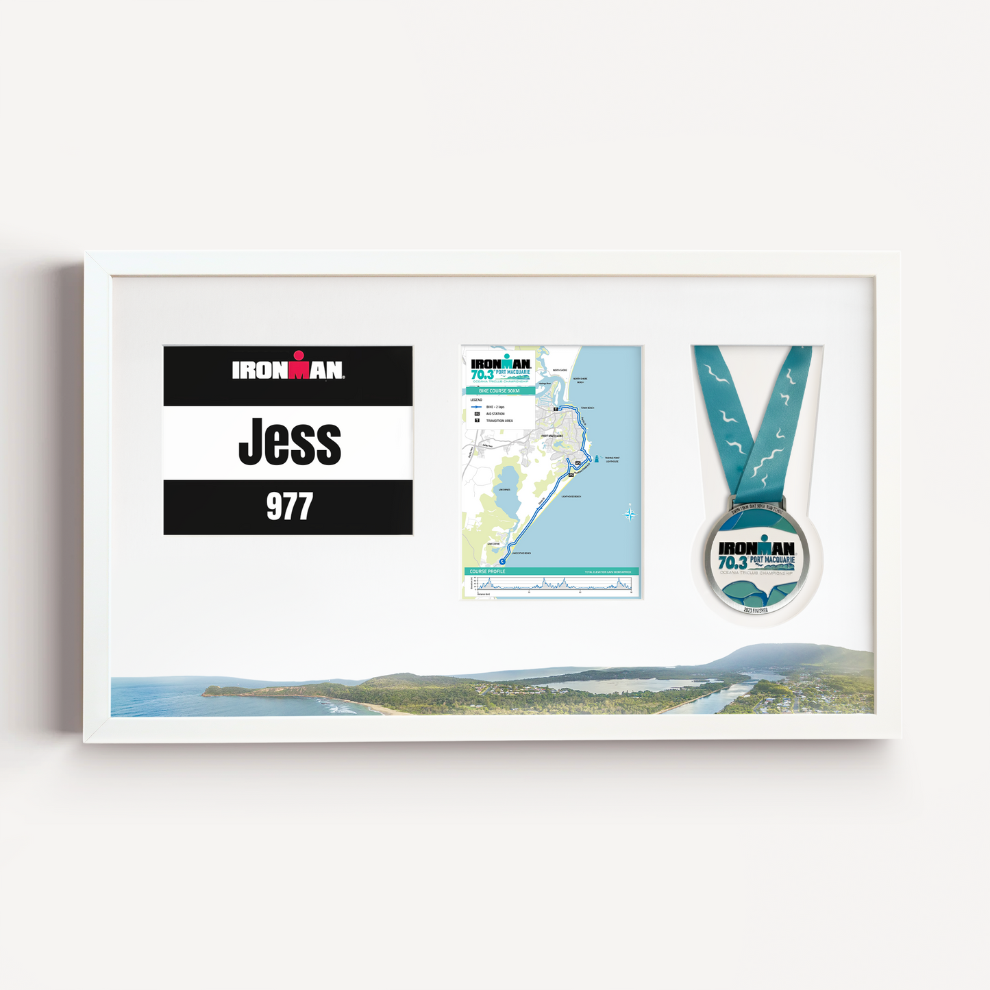 Port Macquarie Medal, Race Map & Bib Display Frame - Official